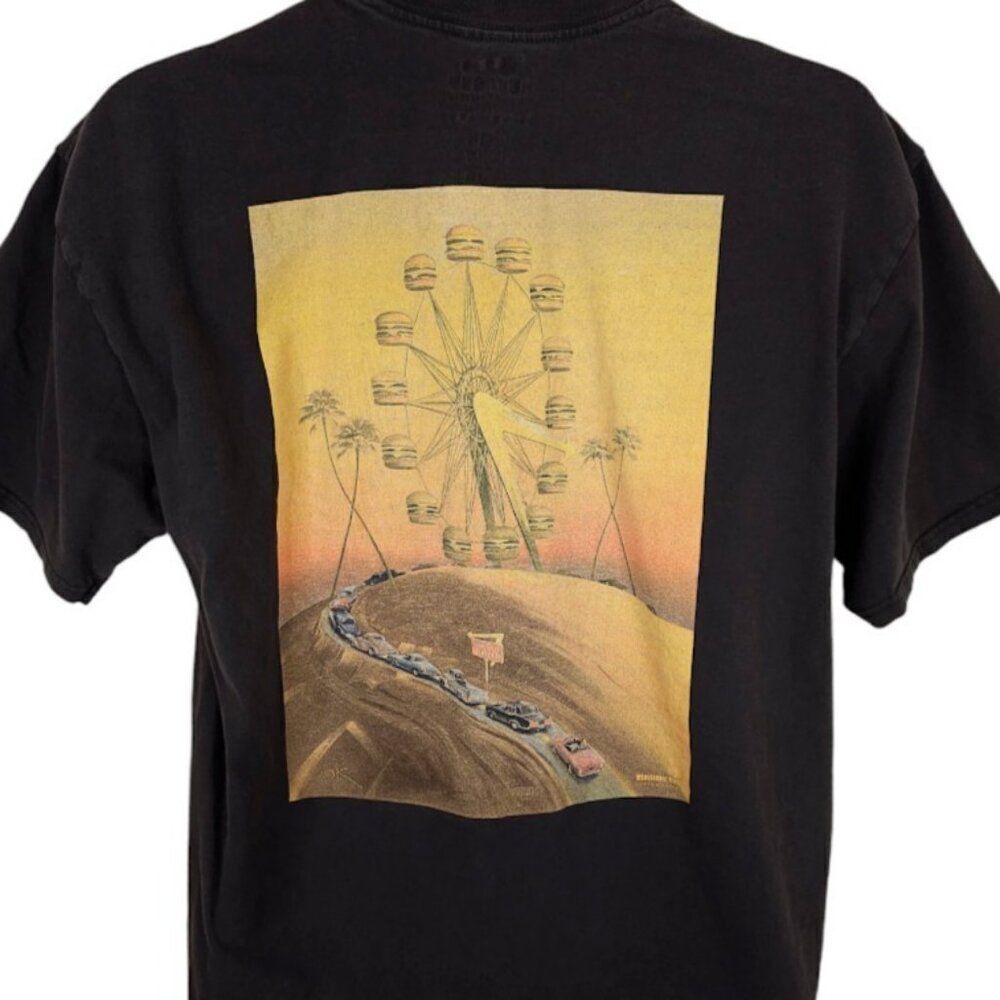 In N Out T Shirt Mens Size Large Black Fast Food Snack Tee Burger Ferris Wheel